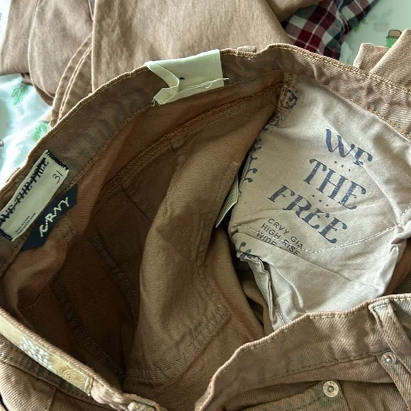 👖 NWT FREE PEOPLE WE THE FREE CRVY GIA HIGH RISE WIDE LEG JEANS PANTS SIZE 31 - Picture 7 of 16